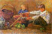 Zygmunt Waliszewski Boys and still life. oil painting on canvas